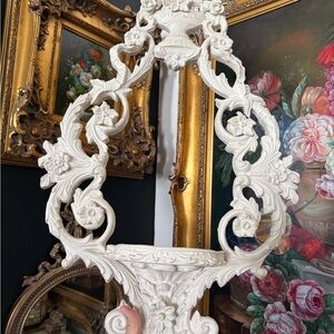 White Ornate Floral Wall Sconce